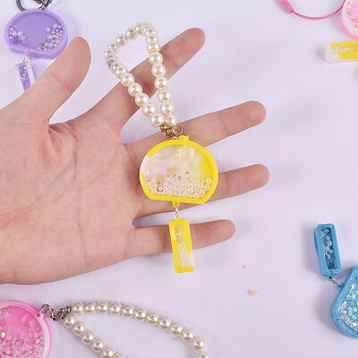 Crystal Drip Glue Japanese Wind Chime Flowing Sand Mold Little Bear Smiling Face Flowing Sand Pendant Keychain Silicone Mold