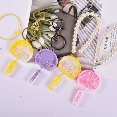 Crystal Drip Glue Japanese Wind Chime Flowing Sand Mold Little Bear Smiling Face Flowing Sand Pendant Keychain Silicone Mold