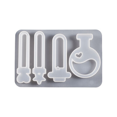 Botella mágica con gotero de cristal, colgante de botella tubo de ensayo de arena movediza, colgante de llave DIY con molde de silicona, molinillo cuentagotas