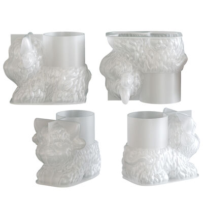 Factory direct sales potted silicone mold DIY cow flower pot storage can candle cup gypsum mold