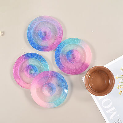 DIY crystal dropper resin gypsum coaster circular coaster holder storage box mirror silicone mold