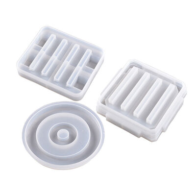DIY crystal dropper resin gypsum coaster circular coaster holder storage box mirror silicone mold