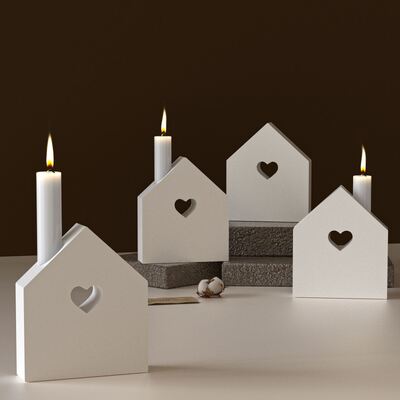 Hollow out love house candle holder silicone mold DIY aromatherapy gypsum candle holder decoration mold