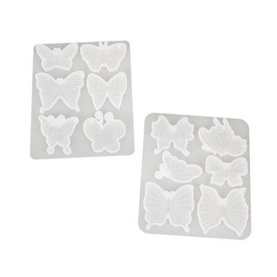 Crystal dropper DIY resin aromatherapy pendant, multiple butterfly keychain pendants, silicone mold wholesale