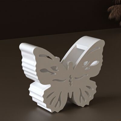 Manufacturer direct sales silicone mold wholesale DIY hollow flat butterfly vase decoration gypsum mold