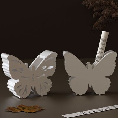 Manufacturer direct sales silicone mold wholesale DIY hollow flat butterfly vase decoration gypsum mold