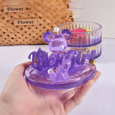 DIY Drip Glue Gypsum Stacking Music Circular Stripe Storage Box Simple Multi layer Storage Can Silicone Mold