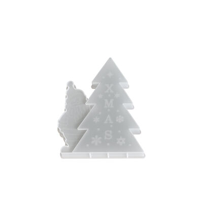 Decoración de árbol de Navidad Santa Claus Molde de silicona DIY Aromaterapia de Navidad Molde de vela de yeso