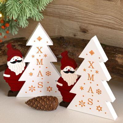 Decoración de árbol de Navidad Santa Claus Molde de silicona DIY Aromaterapia de Navidad Molde de vela de yeso