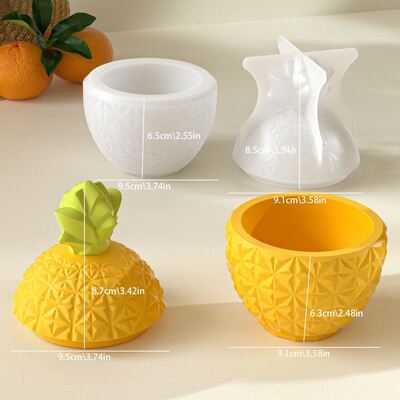Dropping resin pineapple storage jar silicone mold DIY aromatherapy candle cup table gypsum mold