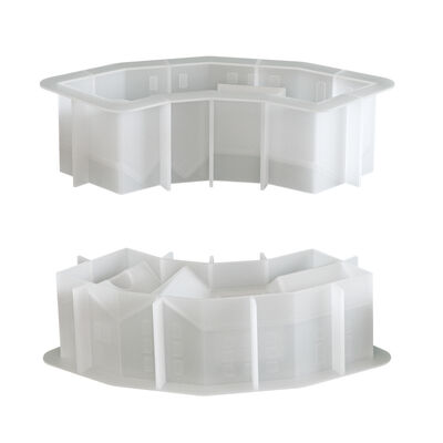 DIY Nordic Christmas House Half Moon Gypsum House Candlestick Candlestick Container Decoration Silicone Mold