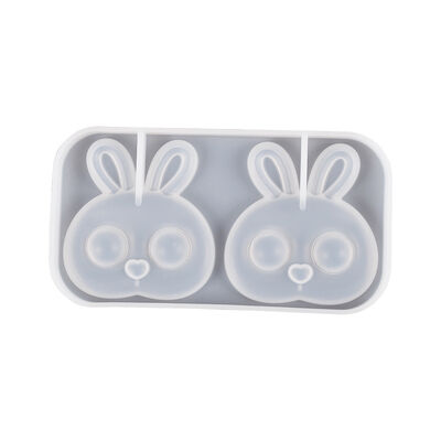 DIY crystal dropper resin mobile phone case patch 3D three-dimensional bear rabbit cat head silicone mold