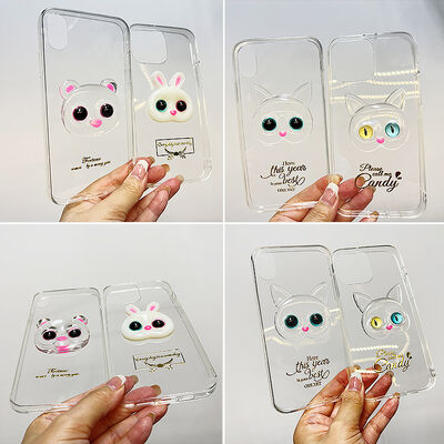 DIY crystal dropper resin mobile phone case patch 3D three-dimensional bear rabbit cat head silicone mold