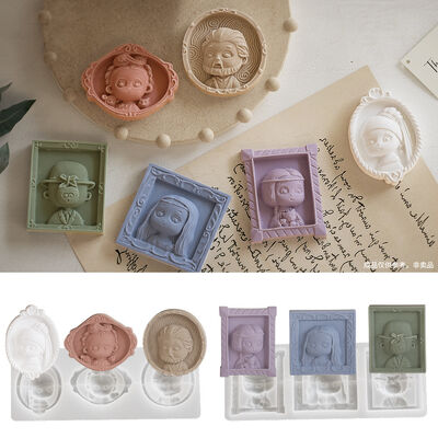 DIY dropper resin relief semi three-dimensional portrait refrigerator sticker aromatherapy gypsum hanging silicone mold