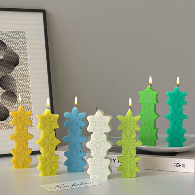 Banana gypsum triple snowflake candle mold DIY Christmas multiple snowflake resin drip glue molds