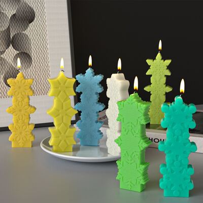 Banana gypsum triple snowflake candle mold DIY Christmas multiple snowflake resin drip glue molds