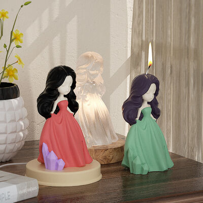 DIY Mirror Stereoscopic Little Princess Stage Candle Grinding Tool Skirt Portrait Base Dropping Silicone Mold