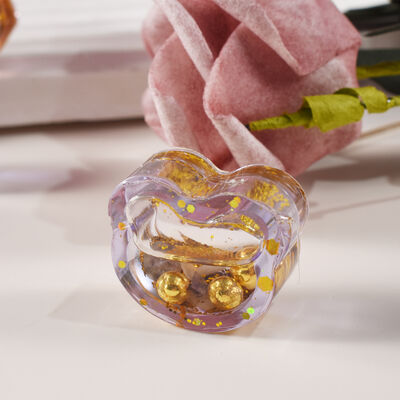 DIY Drip Glue Star Love Circle Hexagonal Flowing Sand Pendant Hanging Keychain Swinging Music Silicone Mold