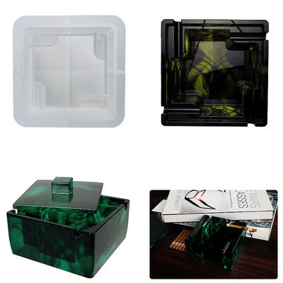 Drip glue DIY ashtray mold with cover imitating ash flying Nordic ins square ashtray silicone mold