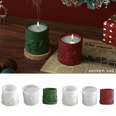 Gypsum storage jar, flower pot, silicone mold, DIY Santa Claus snowman, candle cup, drip glue mold