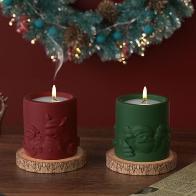 Gypsum storage jar, flower pot, silicone mold, DIY Santa Claus snowman, candle cup, drip glue mold