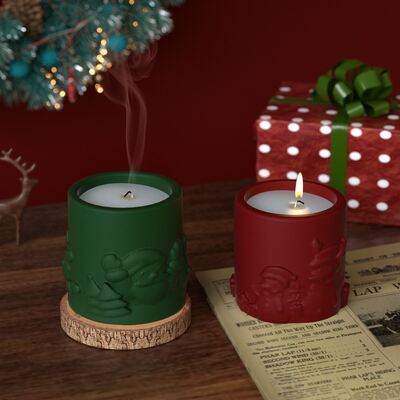 Gypsum storage jar, flower pot, silicone mold, DIY Santa Claus snowman, candle cup, drip glue mold