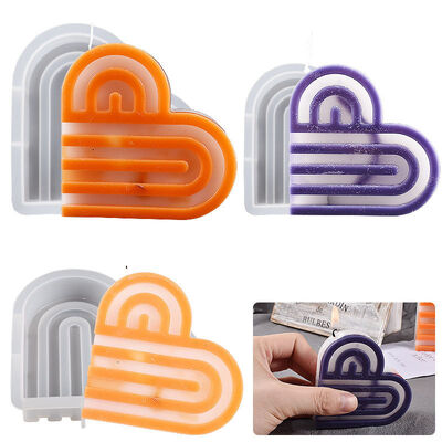 Dropping glue ins style heart-shaped door candle mold heart-shaped coaster Valentine's Day arch decoration silicone mold