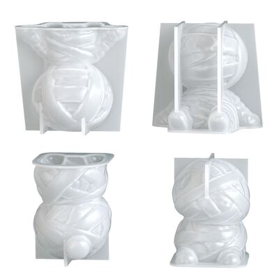 Aromatherapy gypsum funny puppet human jewelry silicone mold DIY candle Halloween ornament drip glue mold