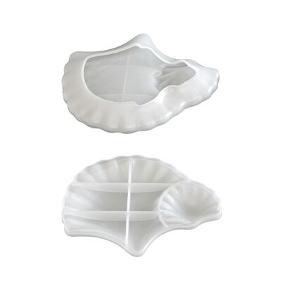 Aromatherapy gypsum resin size two connected ginkgo leaf tray DIY leaf dish ornament silicone mold