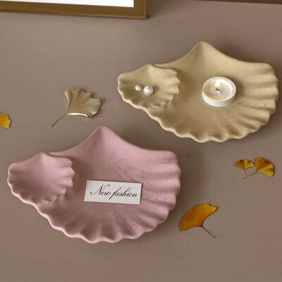 Aromatherapy gypsum resin size two connected ginkgo leaf tray DIY leaf dish ornament silicone mold