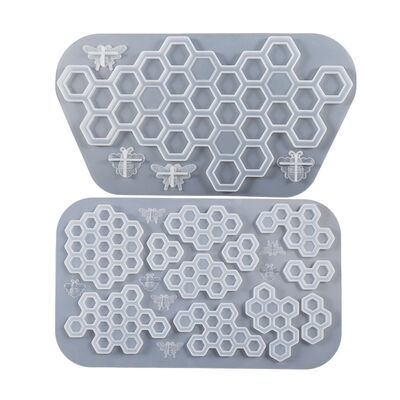 DIY crystal dropper resin gypsum mirror honey honeycomb keychain door number pendant silicone mold