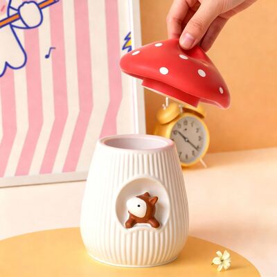 Explosive Squirrel Mushroom House Storage Can Silicone Mold DIY Aromatherapy Candle Cup Ornament Gypsum Mold