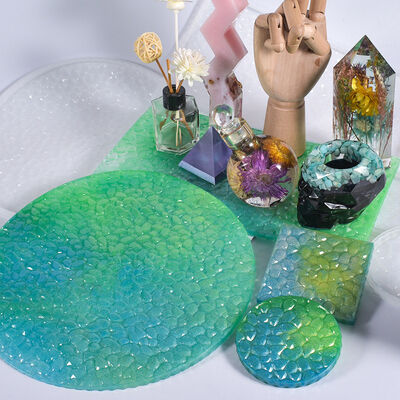 DIY Crystal Drip Glue Aromatherapy Gypsum Grinding Tool Round, Rectangular, Diamond Pattern Table Silicone Mold