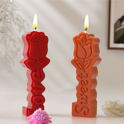 New Rose, Tulip, Flower Candle Ornament Silicone Mold Aromatherapy Gypsum Dropping Mold