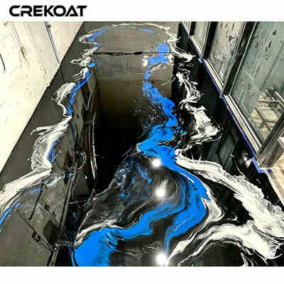 Capa de epoxy metálica concreta industrial del piso con la resina y los pigmentos