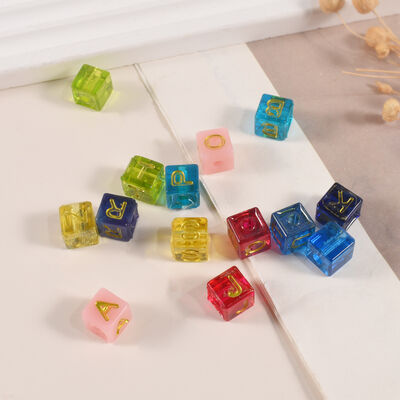 Crystal Drip Glue 26 English Letter Bead Cube Perforated Gypsum Bracelet Bead Silicone Mold