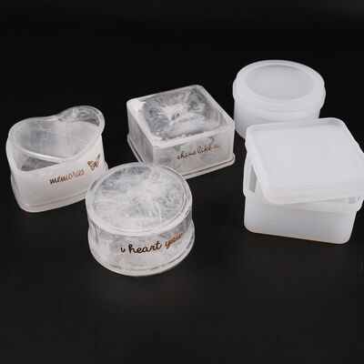 DIY crystal dropper mold storage box, peach heart circular upright table storage jewelry box, silicone mold
