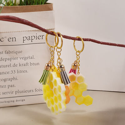 DIY crystal dropper resin gypsum mirror honey honeycomb keychain door number pendant silicone mold