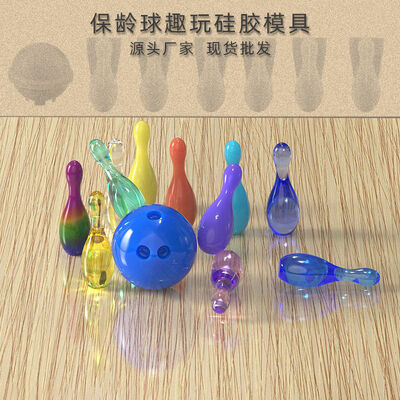 DIY crystal dropper bowling ball mold, bowling set, home fun play table, silicone mold