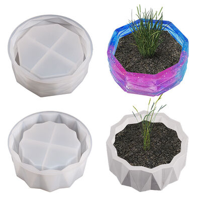 Circular cut flower pot storage box silicone mold DIY crystal drip glue cement gypsum resin grinding tool