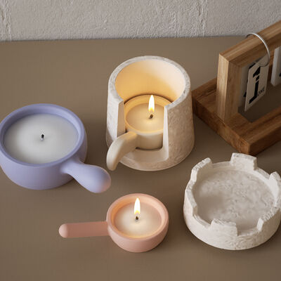 DIY dropper glue cement gypsum candle holder handle candle holder flat bottomed pan candle holder ornament mirror silicone mold