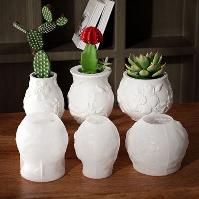 DIY Crystal Drop Glue Relief Vine Flower Pattern Vase Aromatherapy Gypsum Storage Can Silicone Mold