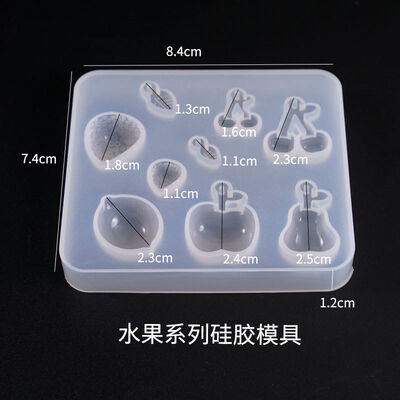 Crystal dropper mold diamond gemstone collection mold fruit series apple cherry silicone mold