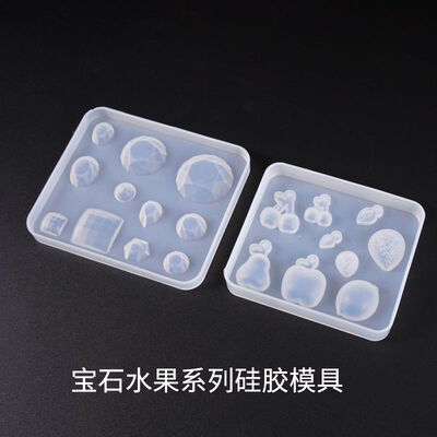 Crystal dropper mold diamond gemstone collection mold fruit series apple cherry silicone mold
