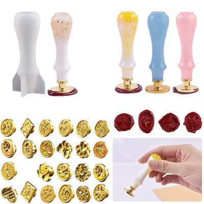 DIY Drip Glue Seal Handle Silicone Mold Fire Paint Seal Head Envelope Wax Seal Universal Handle Mold