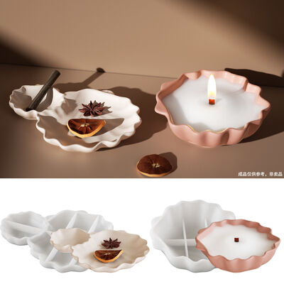 DIY dropper resin sized shell storage tray, aromatherapy gypsum lace shell candle cup, silicone mold