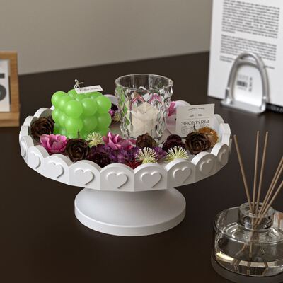 Ins Wind Wave Love Lace Tray Silicone Mold DIY Aromatherapy Gypsum High Foot Dish Storage Plate Mold