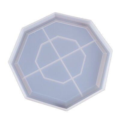 DIY crystal dropper mold, large octagonal dish, table, polygonal base, coaster, silicone mold