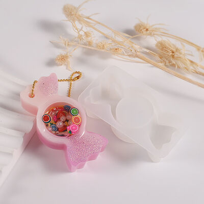 Drip Glue DIY Simple Square Round Handmade Flowing Sand Candy Pendant Keychain Pendant Silicone Mold