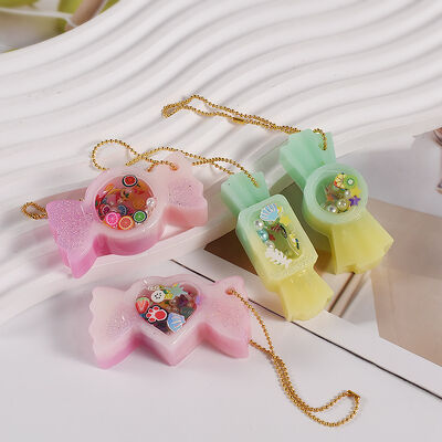 Drip Glue DIY Simple Square Round Handmade Flowing Sand Candy Pendant Keychain Pendant Silicone Mold